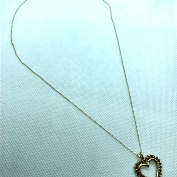 Vintage 10K Garnet Heart and 10k Chain - Picture 3 of 3